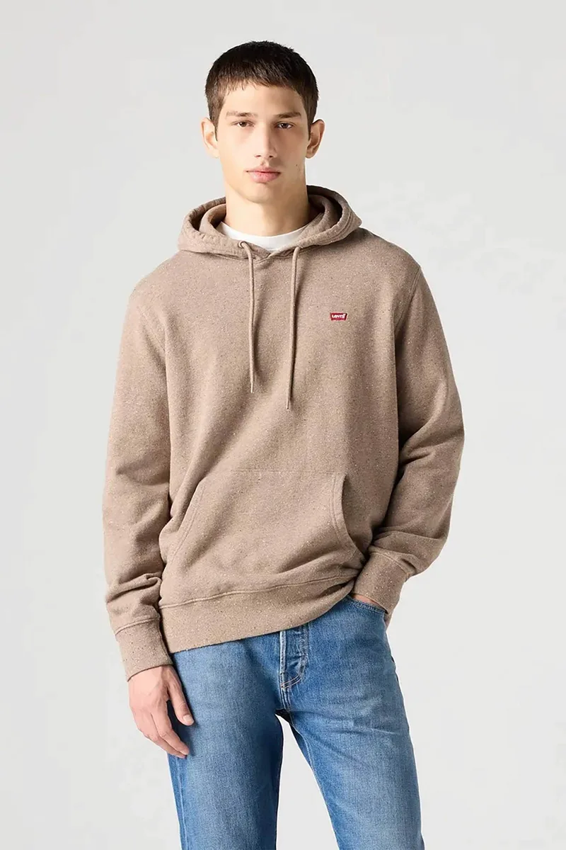Levi's® ανδρική μπλούζα φούτερ με κουκούλα και λογότυπο Standard Fit "Original Housemark" - 345810055 Μπεζ