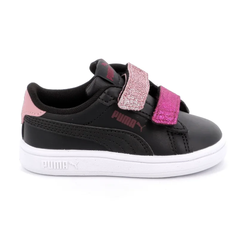 Παιδικό Αθλητικό Παπούτσι για Κορίτσι Puma Smsh3 0L Glitter Velcro V Inf Χρώματος Μαύρο 395610-07