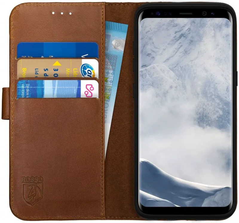 Κόκκινο Deluxe Δερμάτινη Θήκη Πορτοφόλι Samsung Galaxy S8 - Brown (8719246112690)