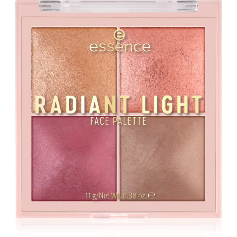 essence Radiant Light παλέτα highlighters και ρουζ απόχρωση Signature Light 11 γρ