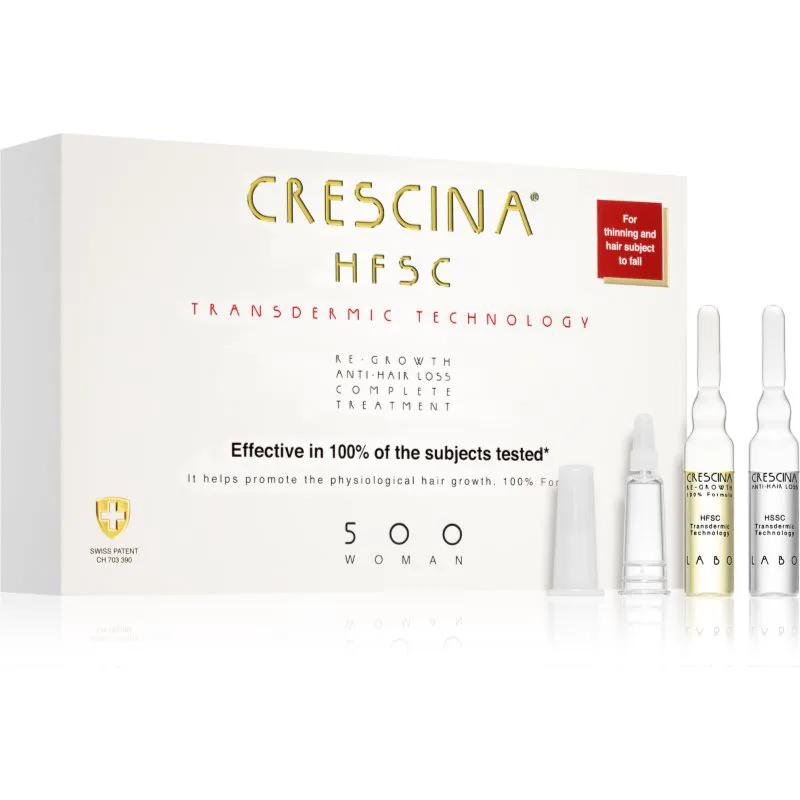 Crescina Transdermic 500 Re-Growth and Anti-Hair Loss θεραπεία ανάπτυξης μαλλιών κατά της τριχόπτωσης για γυναίκες 20x3,5 ml
