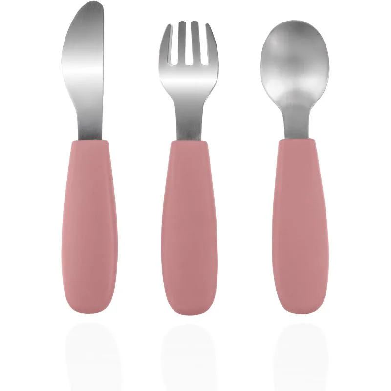 Zopa Silicone Children's Cutlery μαχαιροπίρουνο για παιδιά 6 m+ Old Ροζ 3 τμχ
