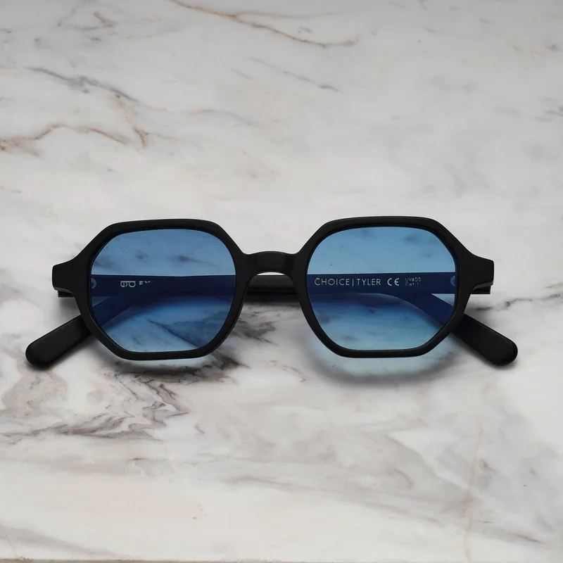TYLER A13EP2M - TYLER - MATT BLACK - GRADIENT BLUE Sunglasses | Matt Black | Gradient Blue Shades | Explicit Poets Sunglasses