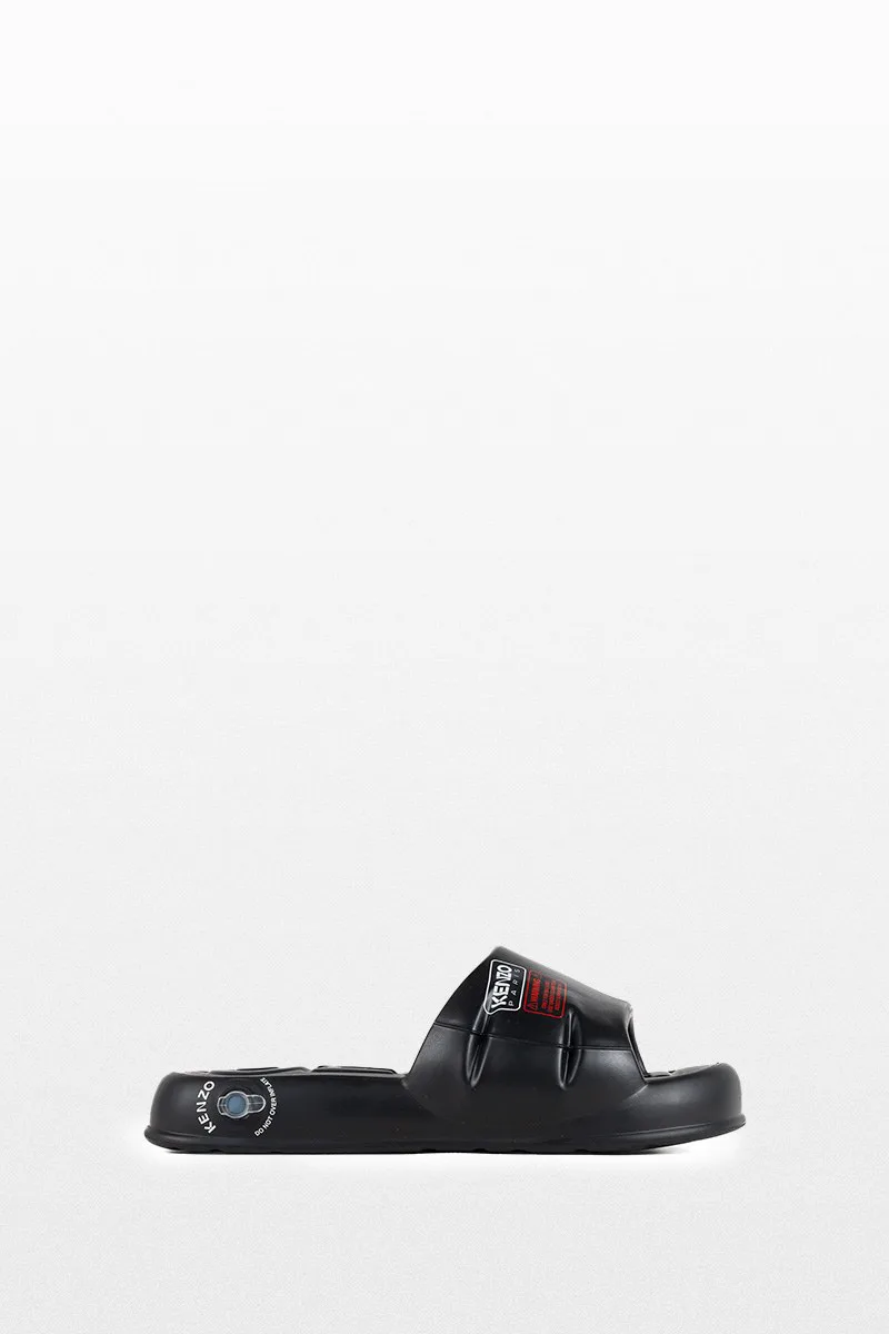 KENZO Ανδρικό Μαύρο Rubber Pool Slides In Black