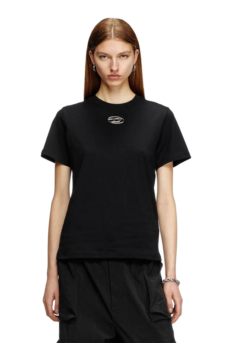 Diesel γυναικείο T-shirt με λογότυπο ''T-Regs-0d-Q1'' - S25A168410CLBR Μαύρο