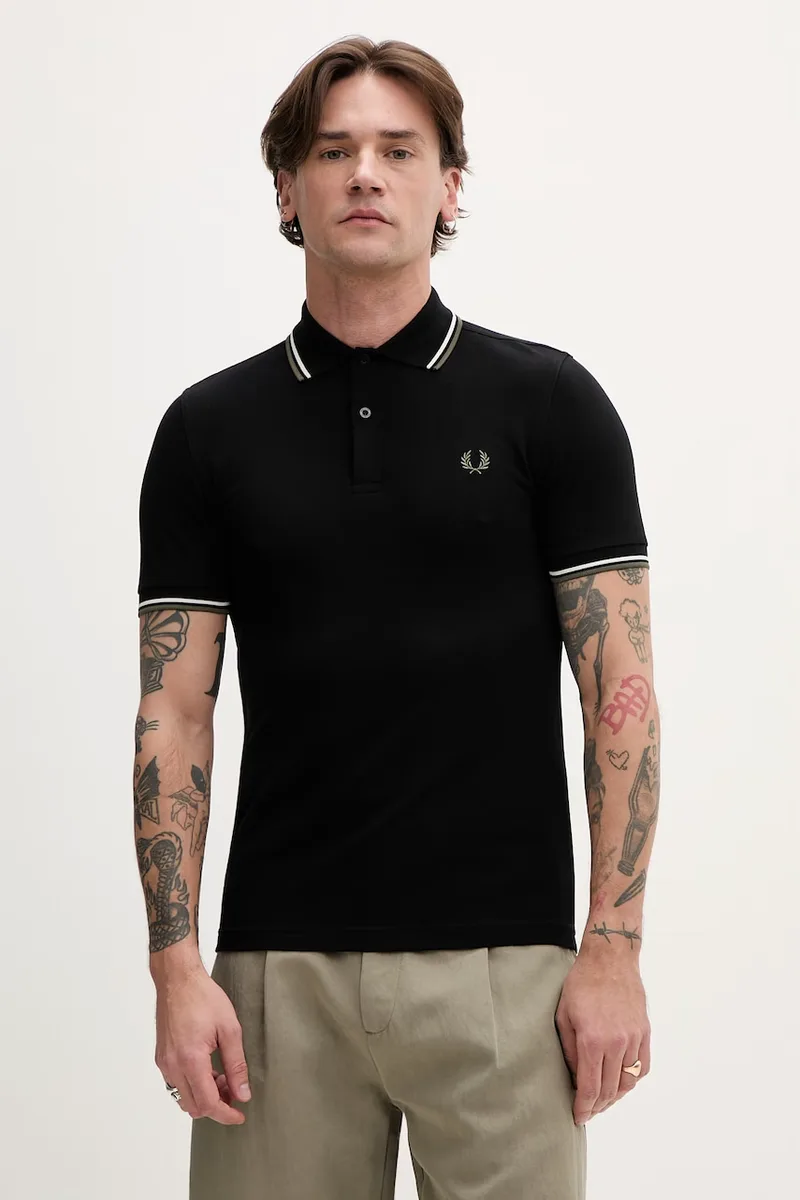 Fred Perry Βαμβακερό μπλουζάκι πόλο Fred Perry The Twin Tipped Shirt