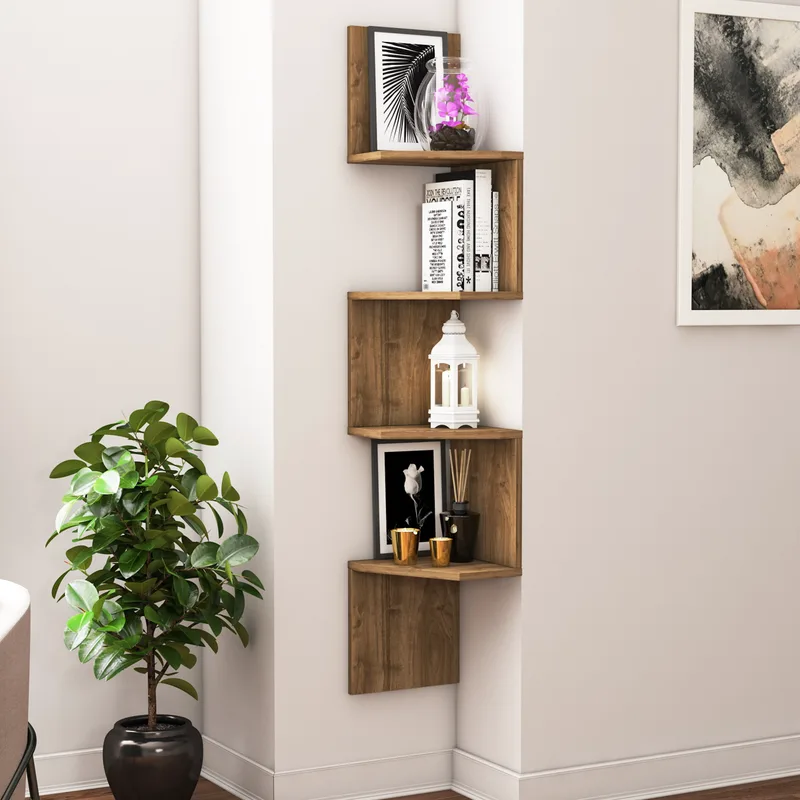 Ράφι Τοίχου Desaldo - Walnut 788Dec4014 (29,6x29,6x155,2)