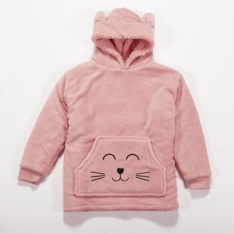Poncho Nef Nef Smiling Cat Ροζ