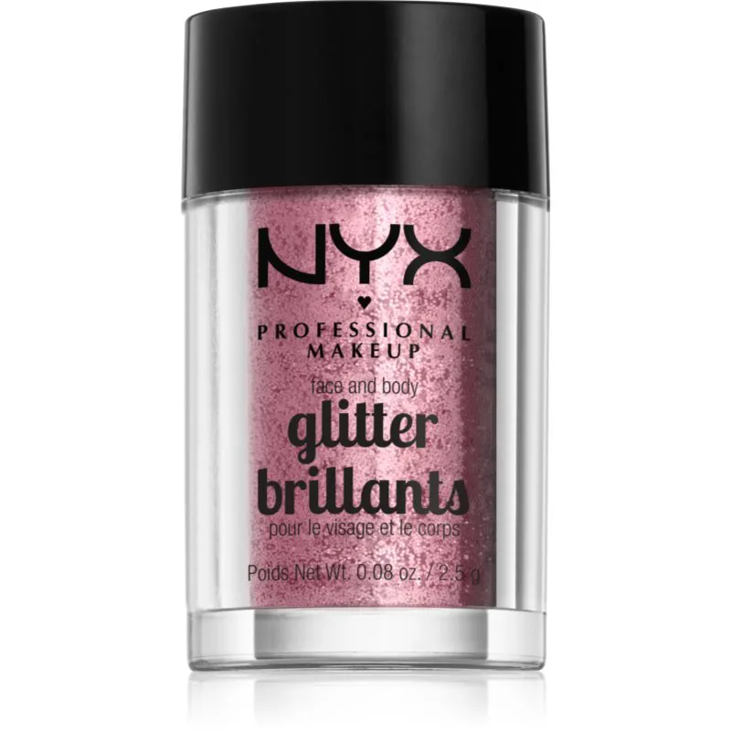 NYX Professional Makeup Face & Body Glitter Brillants Γκλίτερ για το σώμα και το πρόσωπο απόχρωση 02 Rose 2.5 γρ