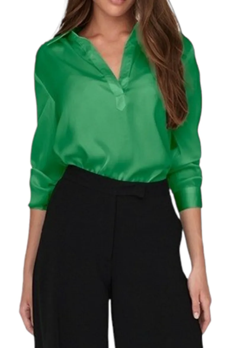 Μπλούζα Μακρυμάνικη Only Onlzora V-Neck Collar 15303375-Peppermint Γυναικείο