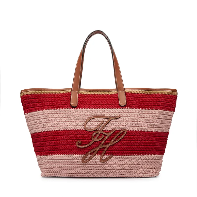 Τσάντα Tommy Hilfiger Th Nautical Tote Crochet Str AW0AW18816 Έγχρωμο