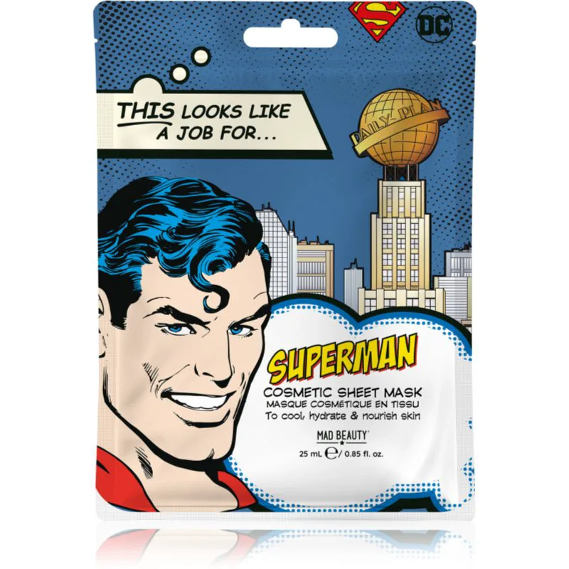 Mad Beauty DC Superman φύλλο μάσκας με υαλουρονικό οξύ 25 ml