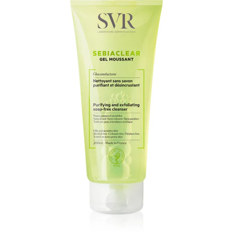 SVR Sebiaclear Gel Moussant καθαριστικό αφρώδες τζελ για λιπαρή και προβληματική επιδερμίδα 200 ml