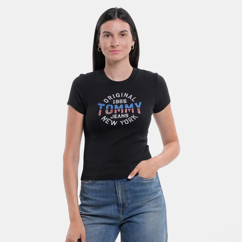 Tommy Jeans Slim Script Label Γυναικείο T-Shirt (9000243738_1469)