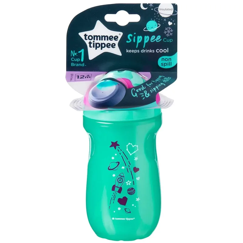 Tommee Tippee Sippee Cup 12m+ Εκπαιδευτικό Ισοθερμικό Παγούρι με Σκληρό Στόμιο 260ml Κωδ 447158 - Πράσινο