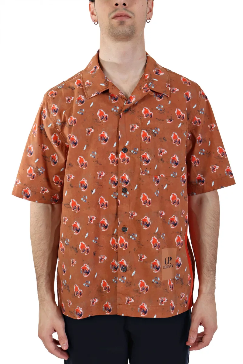 C.P COMPANY ΠΟΥΚΑΜΙΣΟ ALL OVER PRINT ΠΟΡΤΟΚΑΛΙ