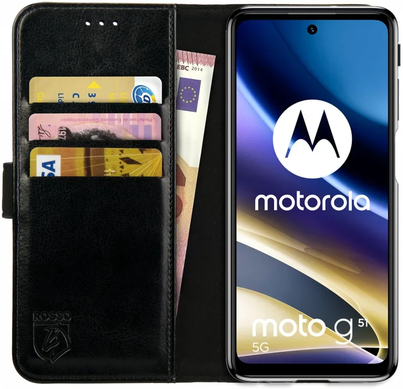 Κόκκινο Element PU Θήκη Πορτοφόλι Motorola Moto G51 5G - Black (8719246353550)