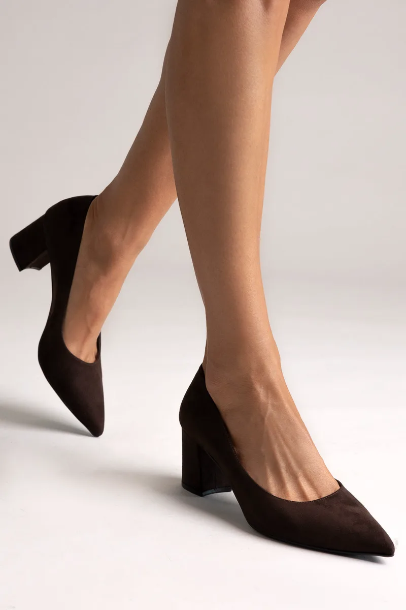 TFP Pointed Toe Pumps - 555 - Brown Suede