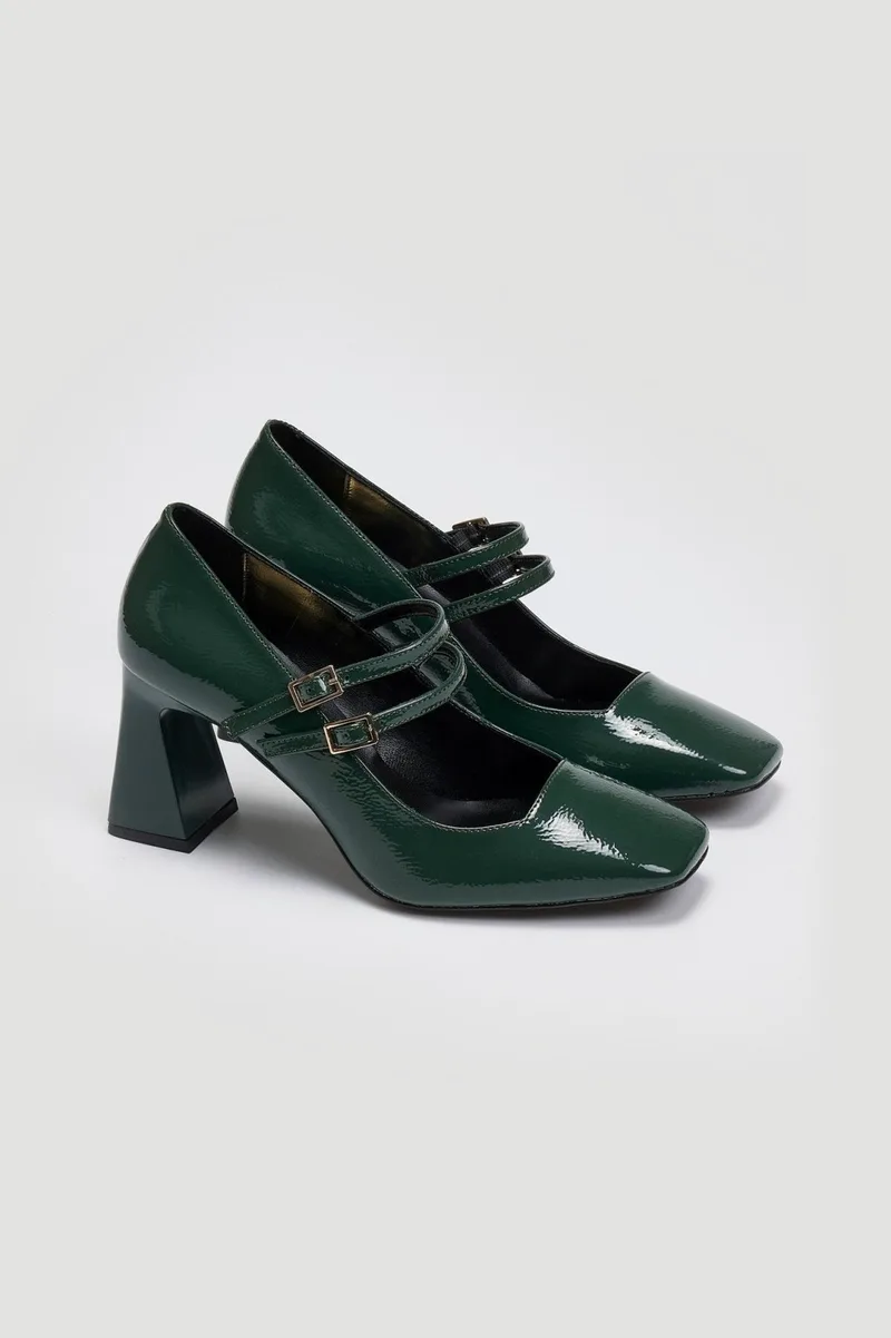 TFP Patent Pumps Double Strap - 820 λουστρίνι - Forest Green
