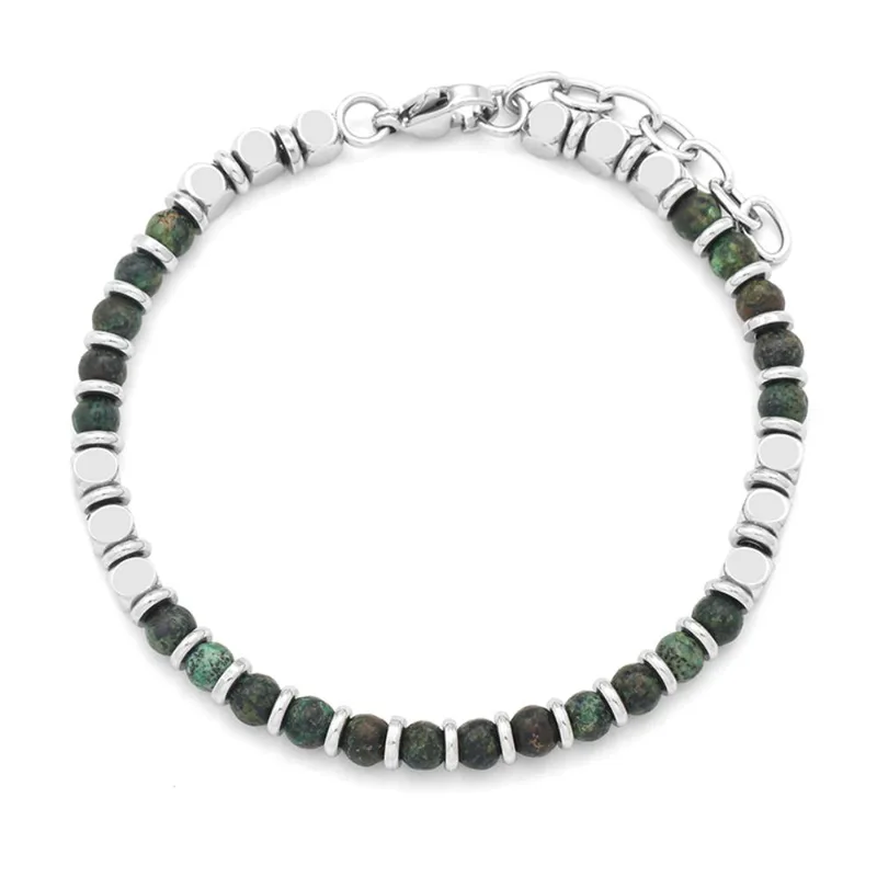 Βραχιόλι Ανδρικό Stainless Steel με πέτρες African Turquo Visetti L41A-B205-1