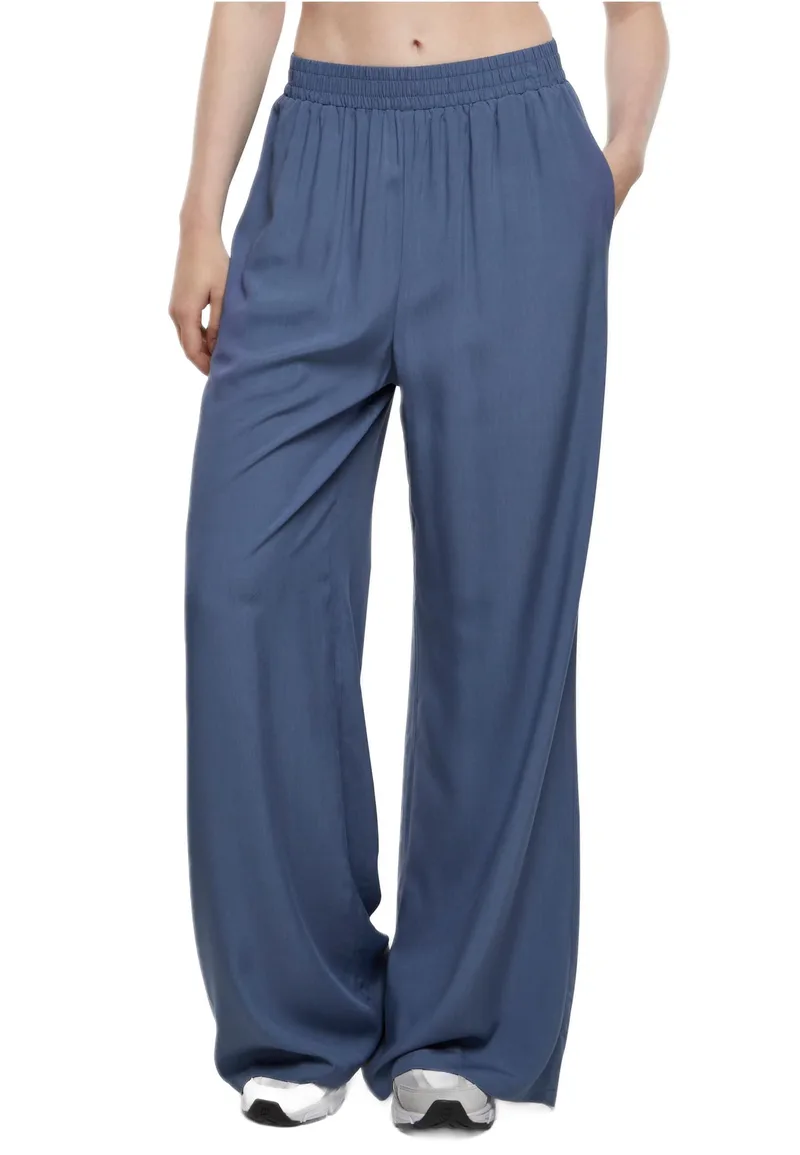 Ladies Wide Leg Viscose Pants Urban Classics TB5996-02428 Vintageblue