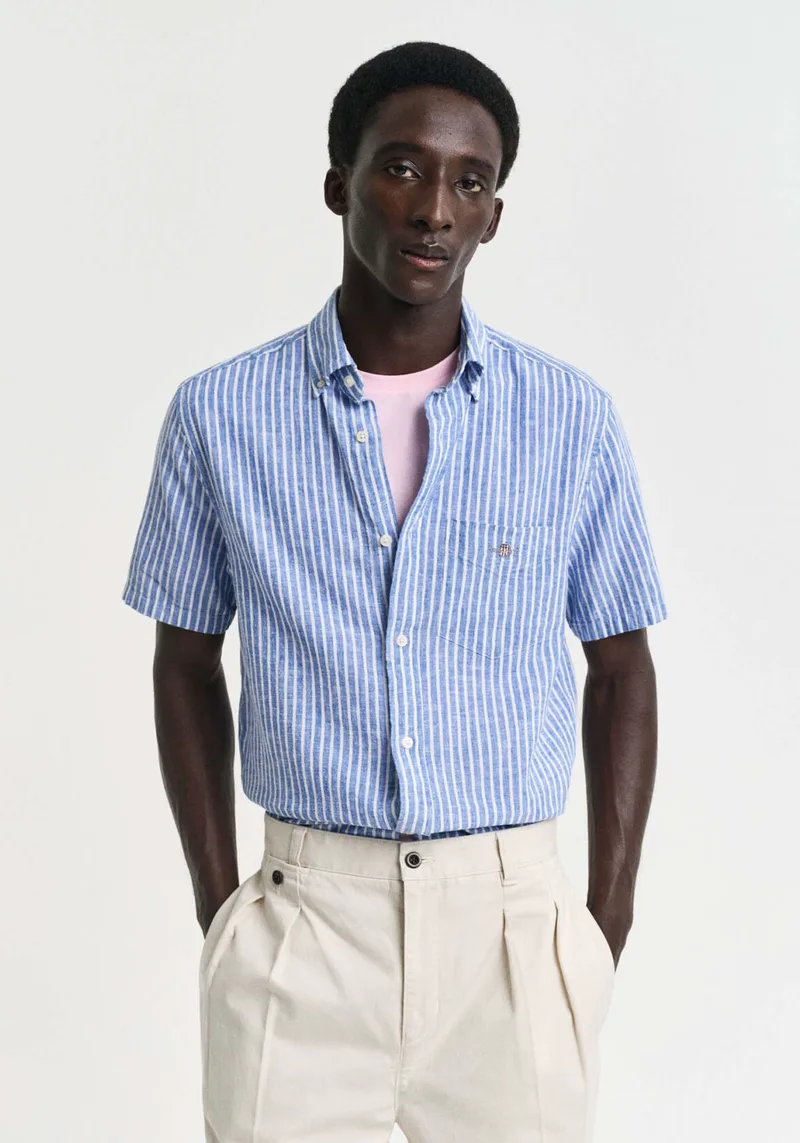 GANT Κοντομάνικο Πουκάμισο της σειράς Linen - 3250039 407 Rich Blue