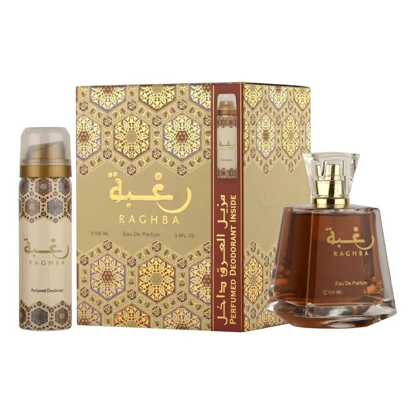 Lattafa Raghba Eau De Parfum 100ml And Deodorant Spray 50ml Unisex Gift Set