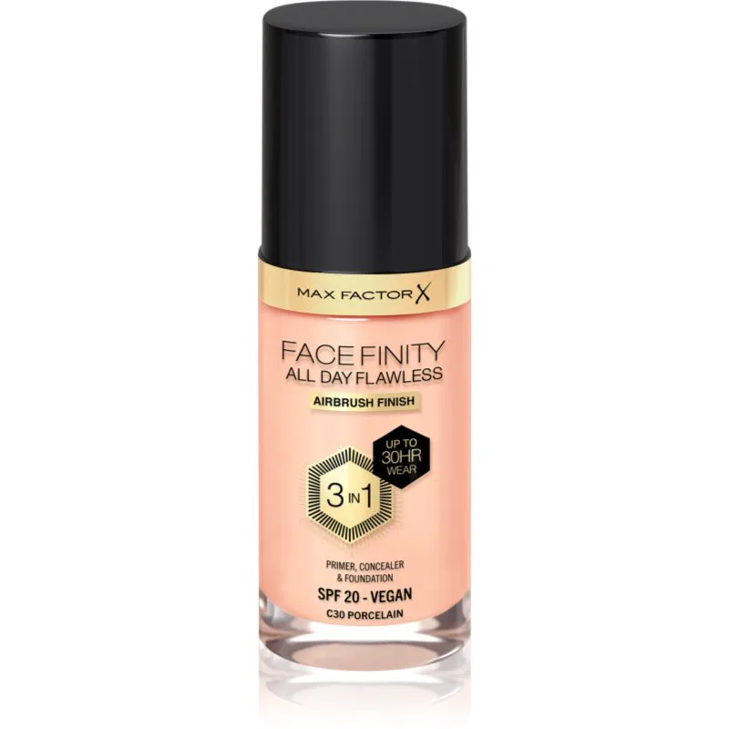 Max Factor Facefinity All Day Flawless μακράς διαρκείας μεικ απ SPF 20 απόχρωση 30 Porcelain 30 ml