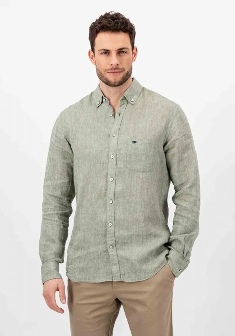 Fynch Hatton Πουκάμισο της σειράς Linen - 1413 6000 701 Dusty Olive