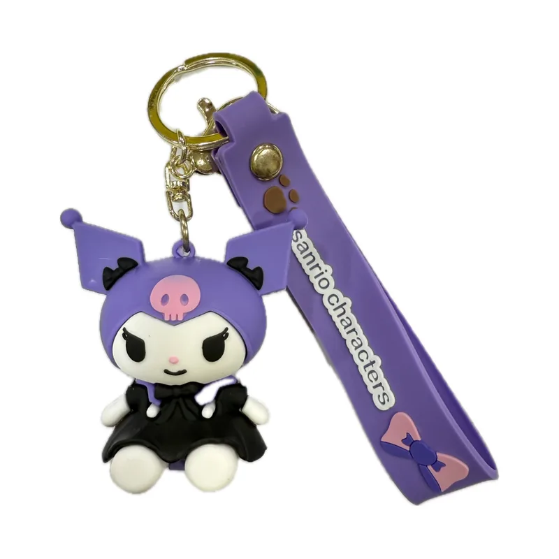 Μπρελόκ Καουτσούκ Sanrio Kuromi Ροζ Νεκροκεφαλή