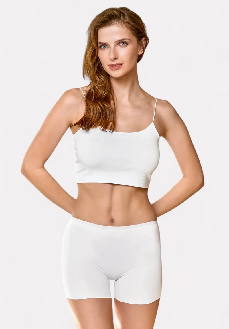 Boxer γυναικείο Berrak με μαλακό λάστιχο Laser Cut Seamless White BRK11799-2-Λευκό
