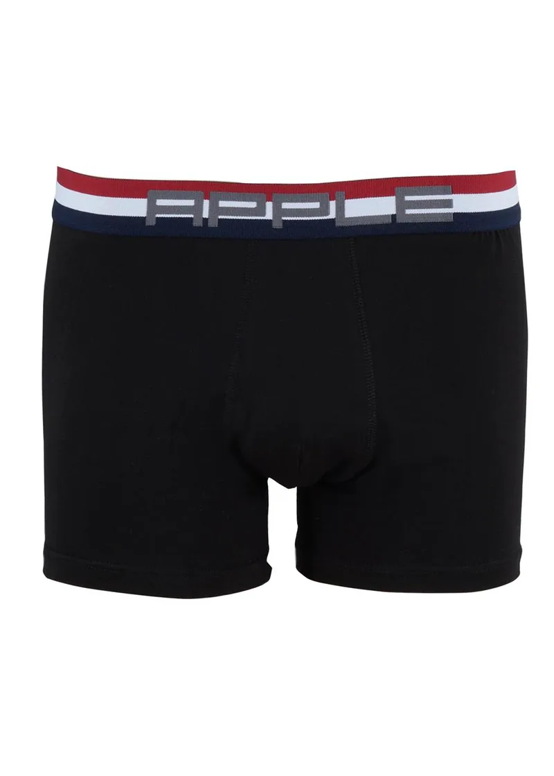 Boxer cotton Apple με εξωτερικό λάστιχο ΜΑΥΡΟ ΜΠΟΡΝΤΩ