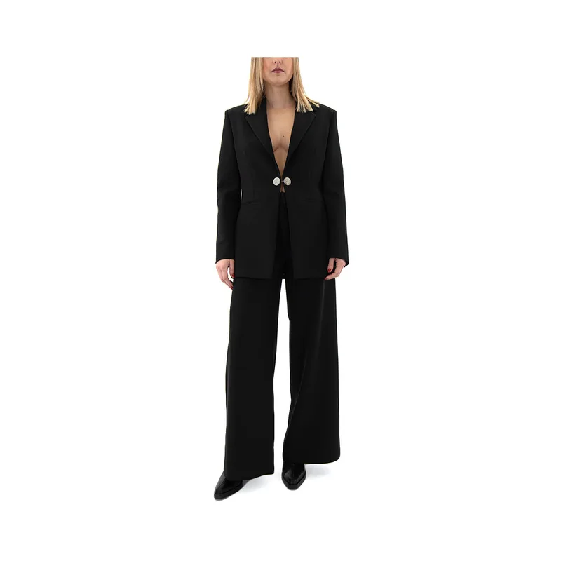 Παντελόνια Moschino HIGH WAIST STRAIGHT WIDE LEG PANTS WOMEN JEANS