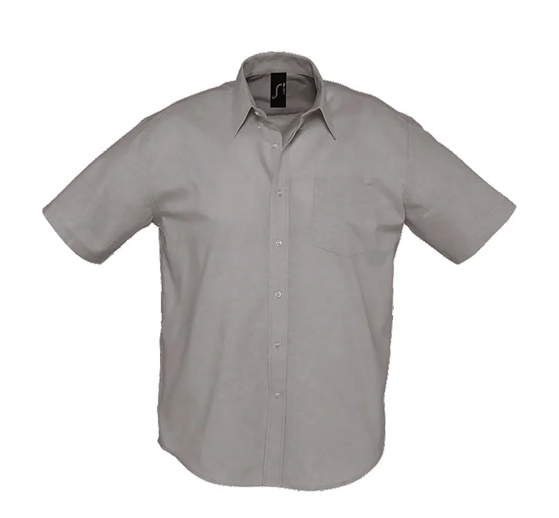 Ανδρικό Κοντομάνικο Πουκάμισο Oxford 16010 SOL'S Brisbane Silver