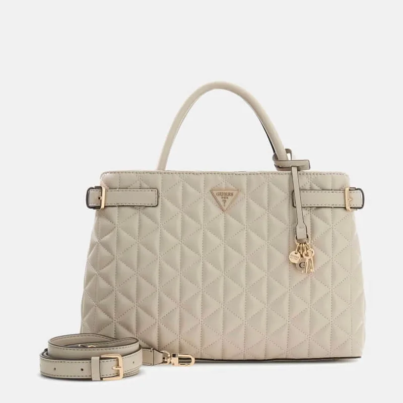 GUESS PAISLEIGH GIRLFRIEND SATCHEL ΤΣΑΝΤΑ ΓΥΝΑΙΚΕΙΟ HWQG9883060 LIGHT TAUPE