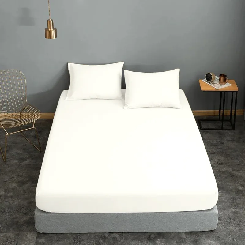 Σεντόνι Μεμονωμένο Polycotton Διπλό Με Λάστιχο 150x200+22εκ. White Komvos Home 7002188-45F (Τύπος κατωσέντονου: Με Λάστιχο, Ύφασμα: 50% Cotton-50% Polyester, Χρώμα: Λευκό, Μέγεθος: Διπλά) - KOMVOS HOME - 7002188-45F