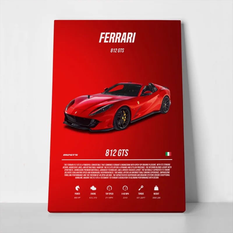 Πινακας σε καμβά FERRARI 812 GTS IMPERIAL