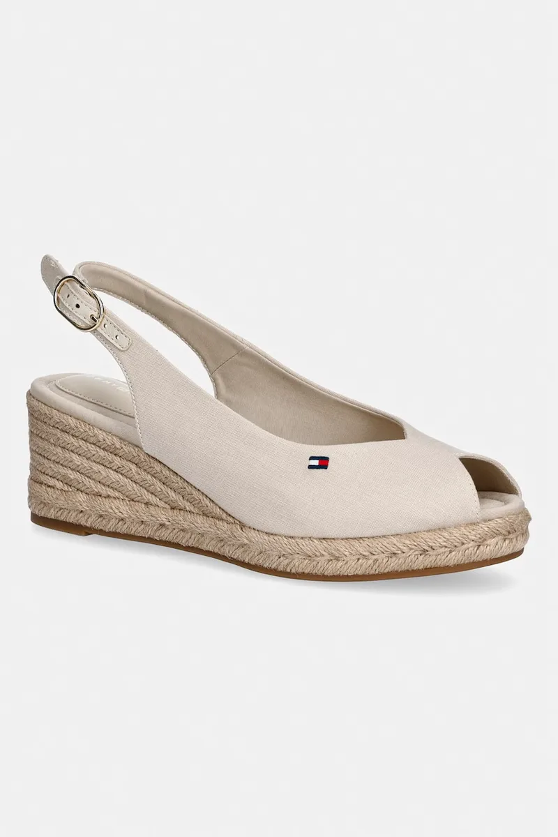 Tommy Hilfiger σανδάλια σε σφήνα γυναικεία MID WEDGE ESPAD SLINGBACK