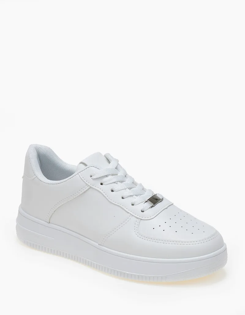 Γυναικεία sneakers μονόχρωμα - Λευκό