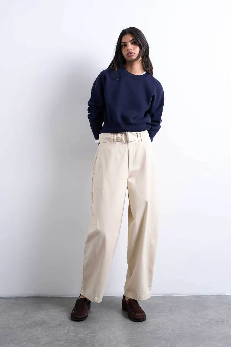 Topshop γυναικείο παντελόνι Regular Fit "Tsbelly" - 31000841 Εκρού