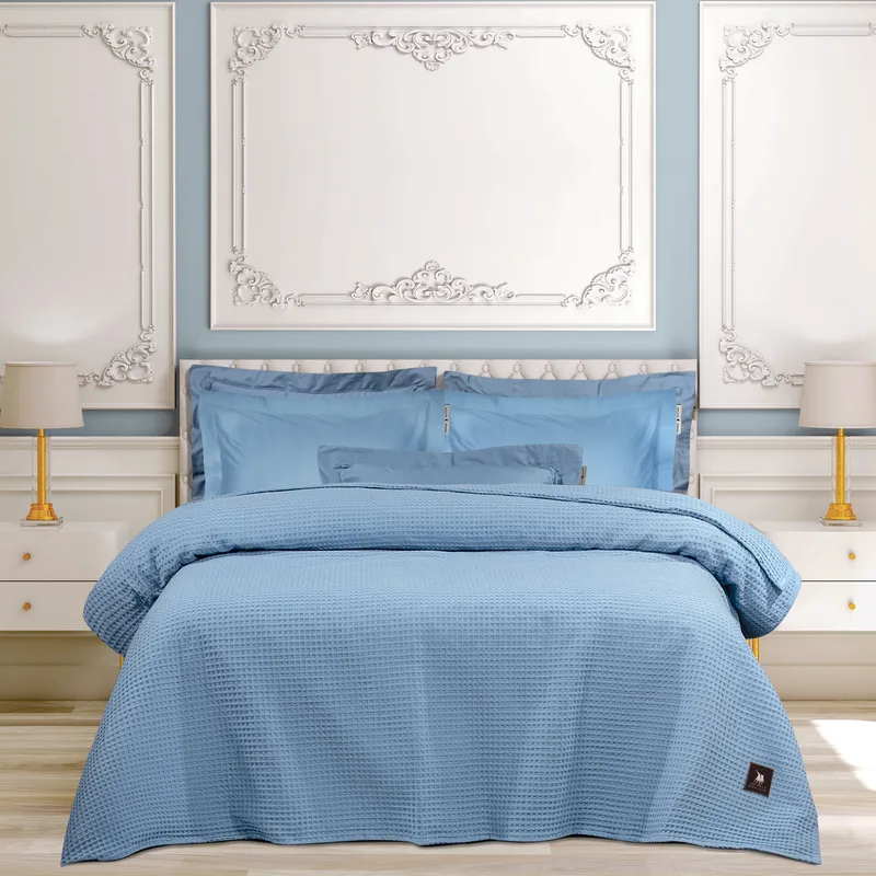 Κουβέρτα Βαμβακερή Πικέ Υπέρδιπλη 220x240εκ. Essential 3457 Μπλε Ραφ Greenwich Polo Club (Ύφασμα: Βαμβάκι 100%, Χρώμα: Μπεζ, Μέγεθος: Υπέρδιπλα) - Greenwich Polo Club - 220577203457