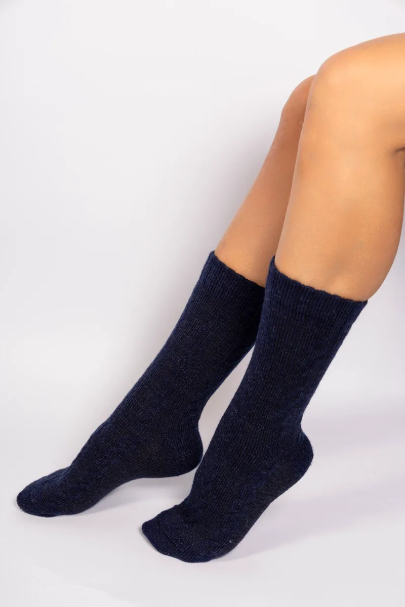Κάλτσες γυναικείες knitted μάλλινες Soma SS6021-Μπλε Σκούρο
