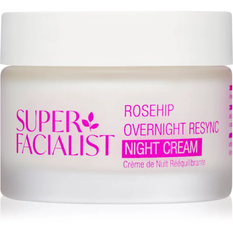 Super Facialist Rosehip Overnight Resync συσφικτική και απαλυντική κρέμα νύχτας για θρέψη και ενυδάτωση 50 ml