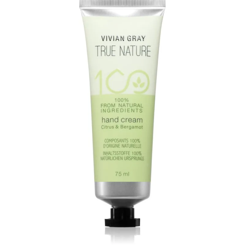Vivian Gray True Nature Citrus & Bergamot ενυδατική κρέμα για τα χέρια 75 ml