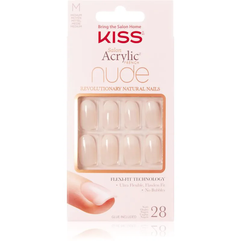 KISS Nude Nails Graceful Ψεύτικα νύχια μέτριο 28 τμχ