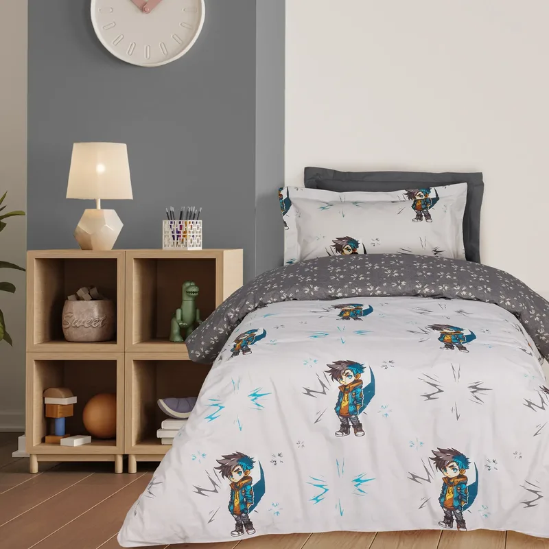 Das kids σετ σεντονια μονα 4939 beige, grey 170χ260