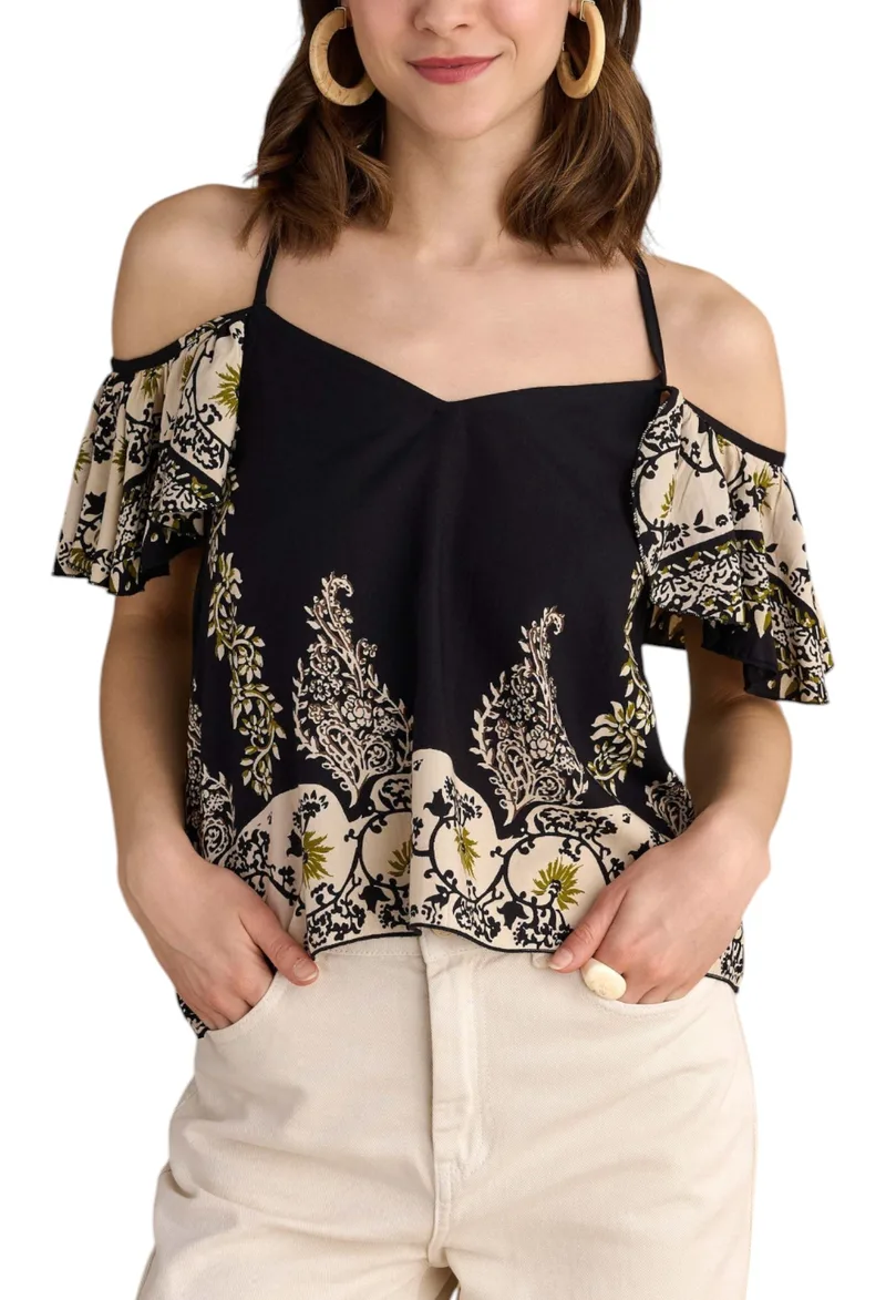 Top Attrattivo Boho Με Ιδιαίτερα Μανίκια 9920926-MULTICOLOR Γυναικείο