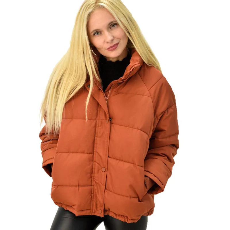 Γυναικείο μπουφάν τύπου bomber oversized Κεραμιδί 9717