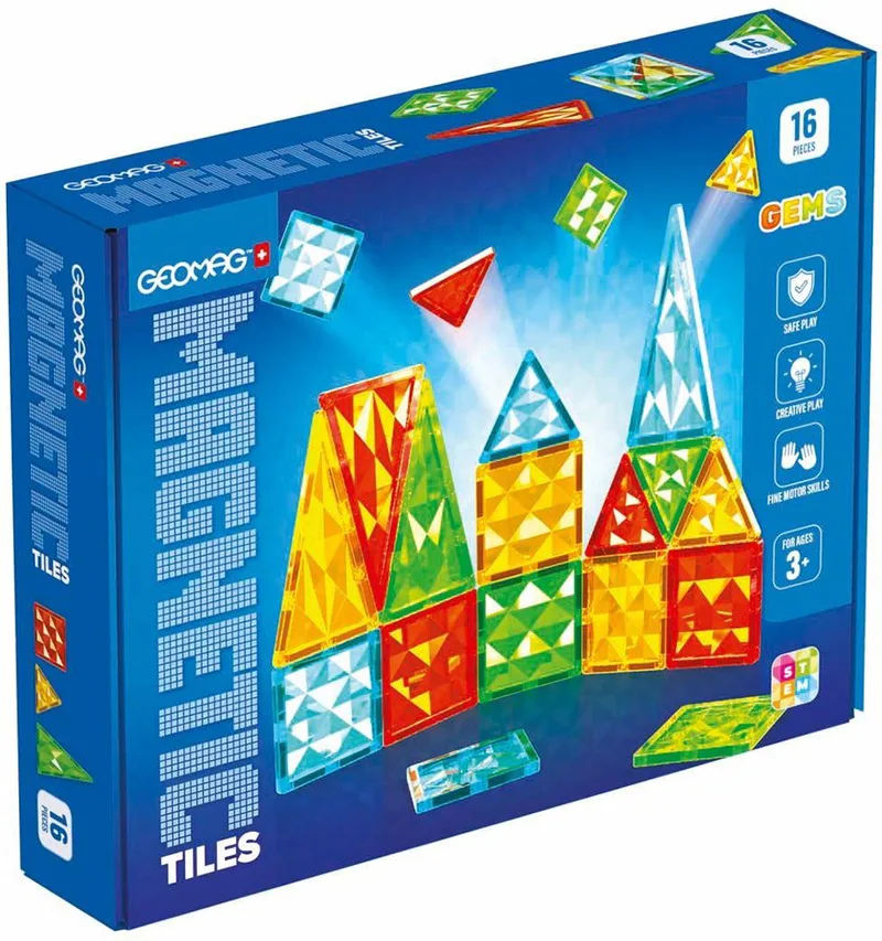 GEOMAG MAGNETIC TILES GEMS 16PCS