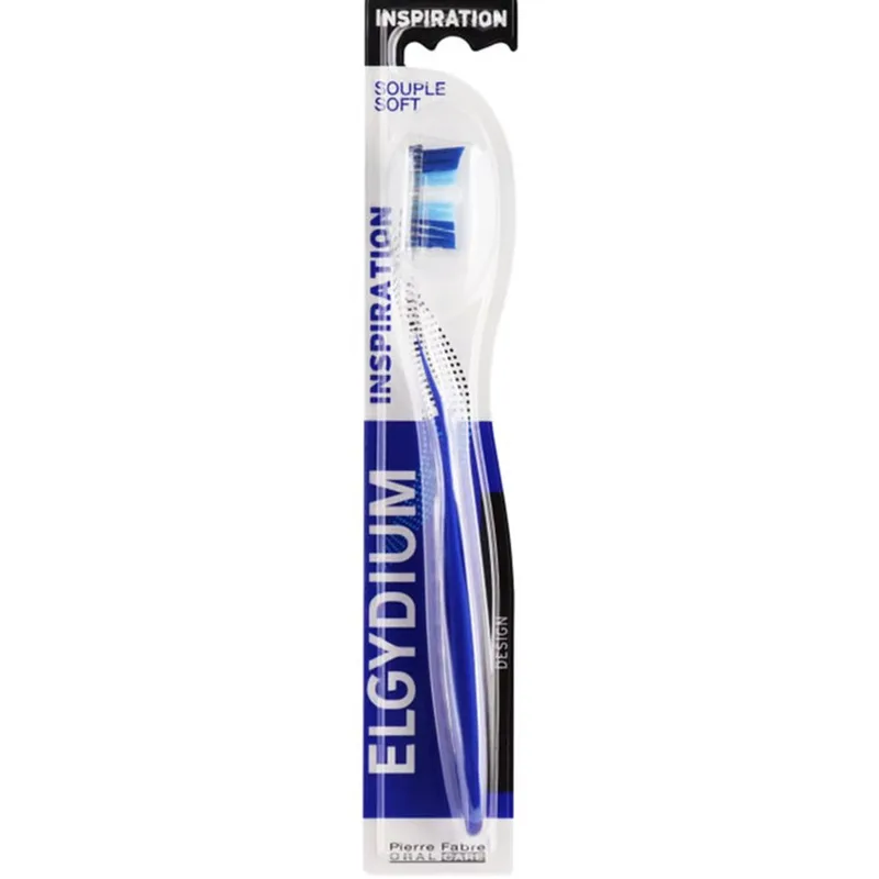 Elgydium Inspiration Soft Χειροκίνητη Μαλακή Οδοντόβουρτσα για Άνετο Καθαρισμό & στα πιο Δύσκολα Σημεία 1 Τεμάχιο - Μπλε